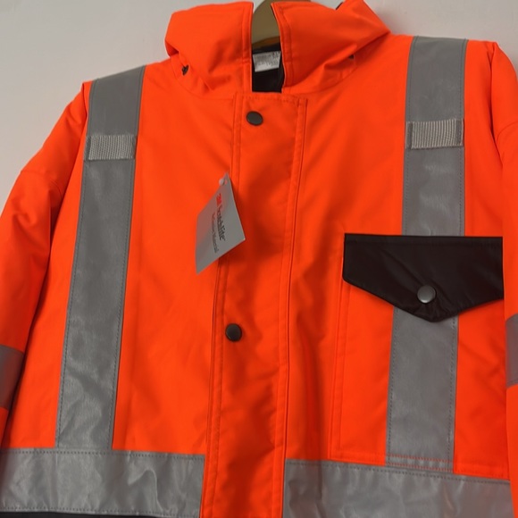 Men’s Safety Coat Jacket XL Parka hi visibility HiVis - Picture 2 of 13